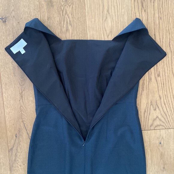 Hugo Boss Digela Dark Emerald Patterned Wool Sheath Dress - Picture 11 of 13